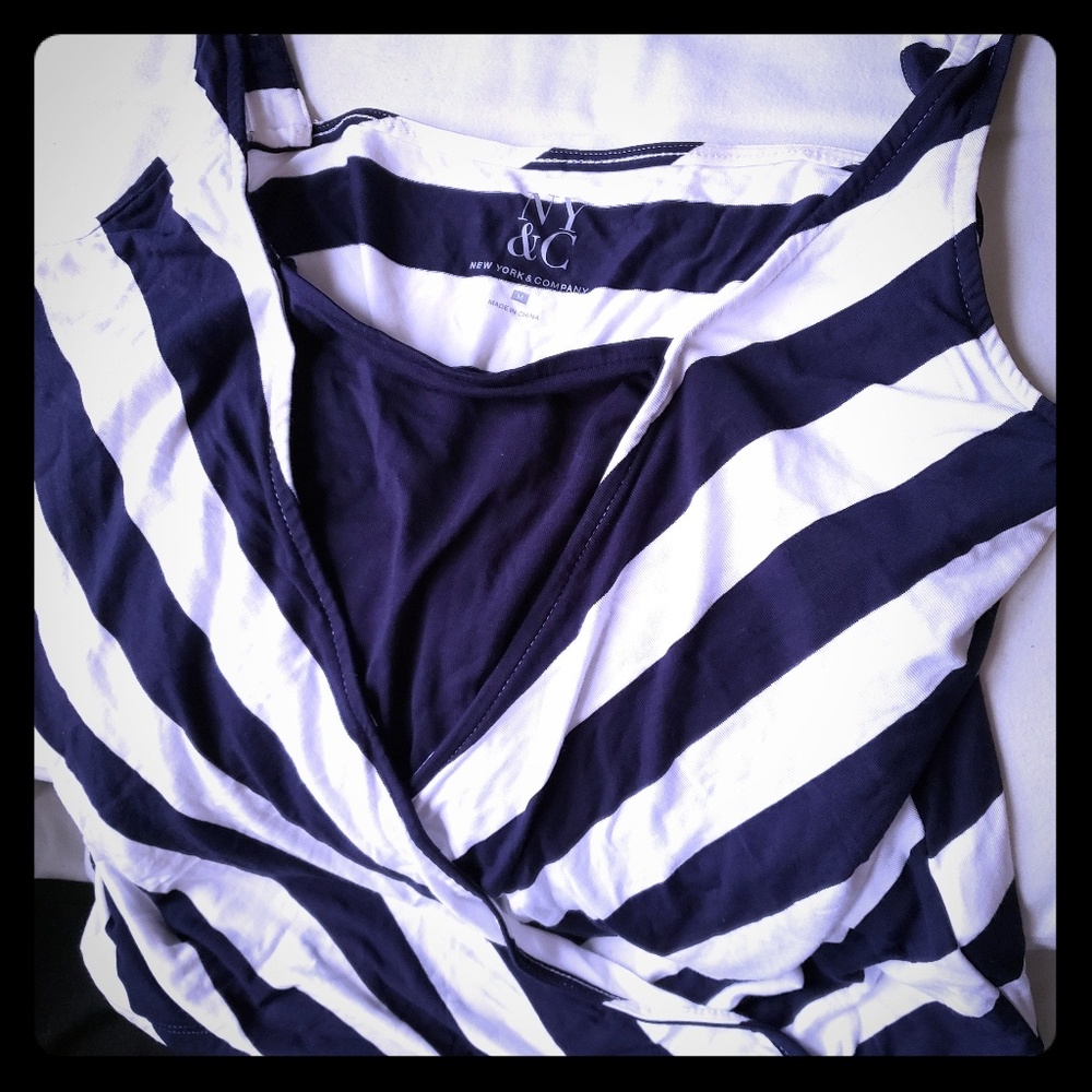 Sleeveless striped shirt